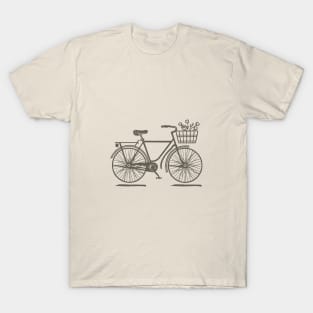 Line art of a classic bicycle T-Shirt